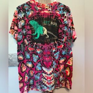 One of a kind, handmade tie dye graphic tee